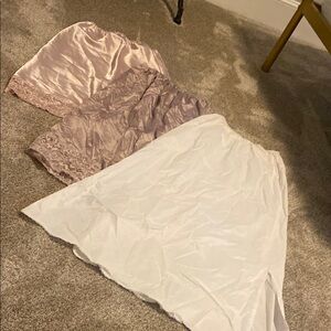 😎Elegant Women's Slip Skirt Set -Pink and Tan